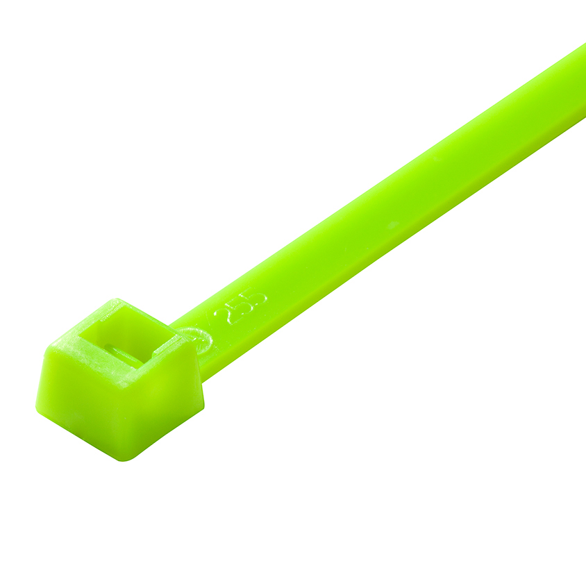 Standard Cable Ties, 50 lb, 7 inch, Fluorescent Green Nylon