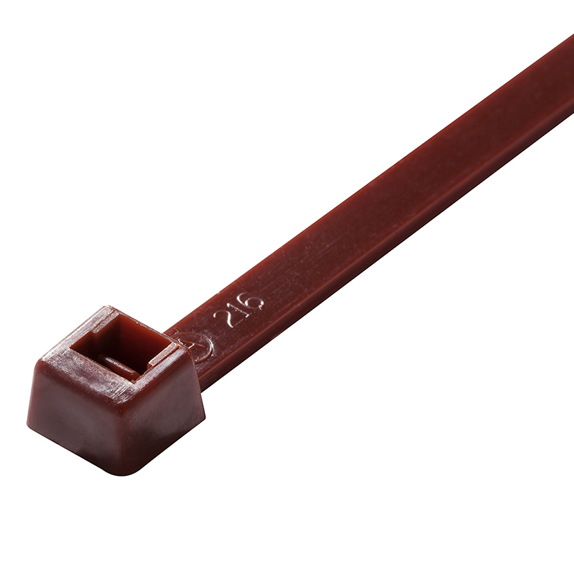 Miniature Cable Ties, 18 lb, 4 inch, Brown Nylon