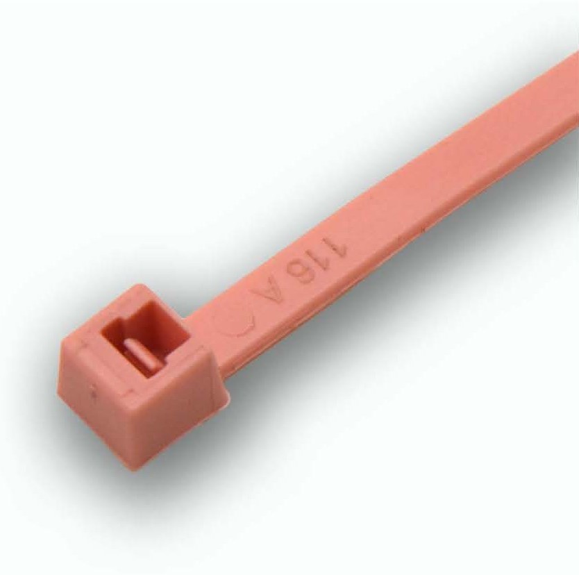 Miniature Cable Ties, 18 lb, 4 Inch, Pink Nylon