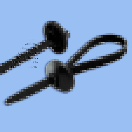 Button Head Cable Ties, 120 lb, 11 Inch, Impact Resistant Heat Stabilized UV Black