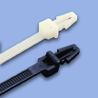 Push Mount Cable Ties, 50 lb, 7 inch, Natural