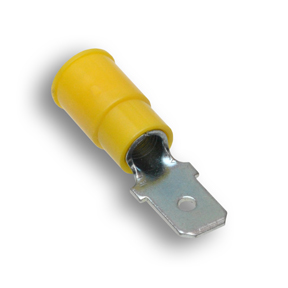 Double Crimp Nylon Terminal, Male Disconnects, Yellow