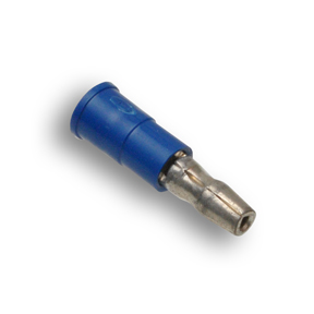 Double Crimp Nylon Terminal, Male Snap Plugs, Blue, .180