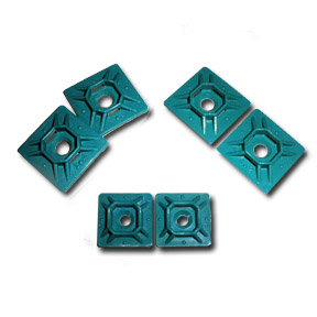 Metal Detectable Mounting Bases, 1″, Teal, No Adhesive